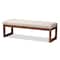 Baxton Studio Caramay Beige Upholstered Walnut Brown Finished Wood Bench 147-8193 - alternate 1